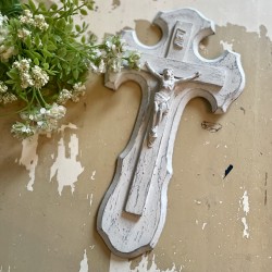 Crucifix Patiné Blanc