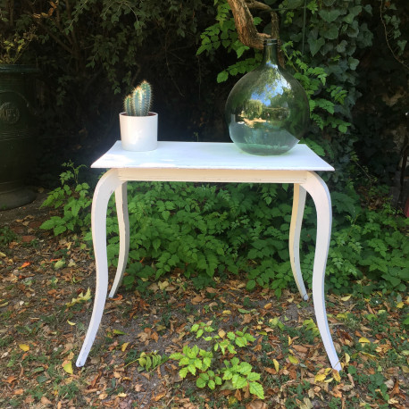 Table Console Style Louis XVI Patine Blanche